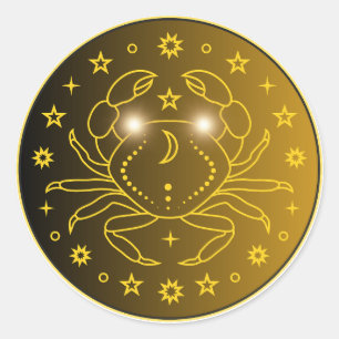 Kanker Dierenriemsymbool   Minimaal Hemels Symbool Ronde Sticker