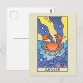 Kanker Dierenriemteken Abstracte Kunst Vintage Briefkaart (Voorkant / Achterkant)