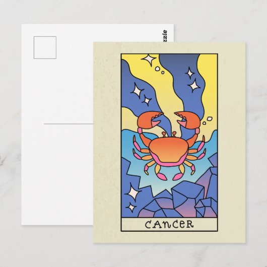 Kanker Dierenriemteken Abstracte Kunst Vintage Briefkaart (Voorkant / Achterkant)