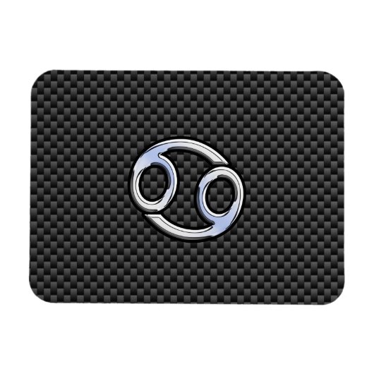 Kanker Dierenriemteken Zwart Koolstofvezel Print Magneet (Horizontaal)