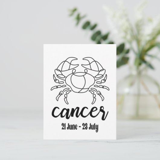 Kanker, dierentuinteken briefkaart (Staand voorkant)