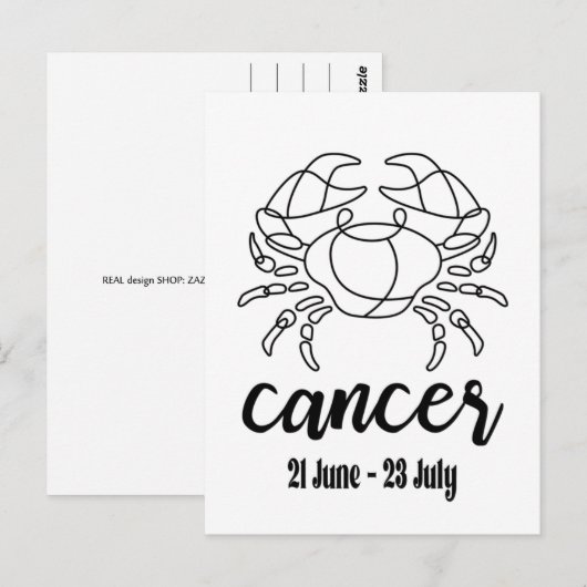 Kanker, dierentuinteken briefkaart (Voorkant / Achterkant)