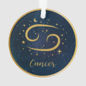 Kanker dierlijk goudsymbool gouden gouden blauwgep ornament (achterkant)