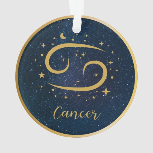 Kanker dierlijk goudsymbool gouden gouden blauwgep ornament (achterkant)