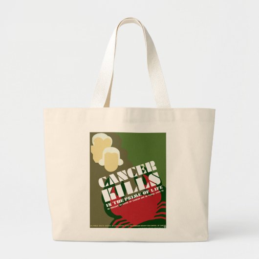 Kanker doodt ~ in de eerste levensfase grote tote bag (Voorkant)