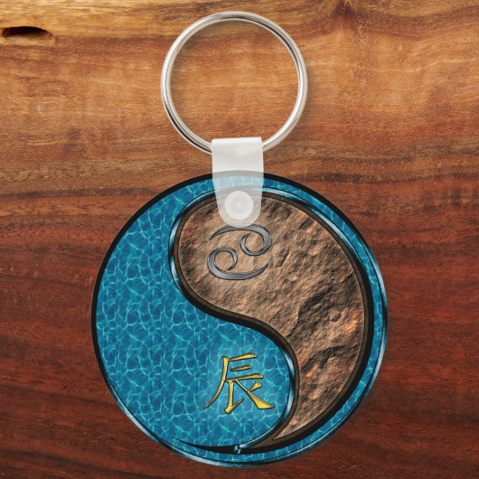 Kanker en aarde draak sleutelhanger (Achterkant)