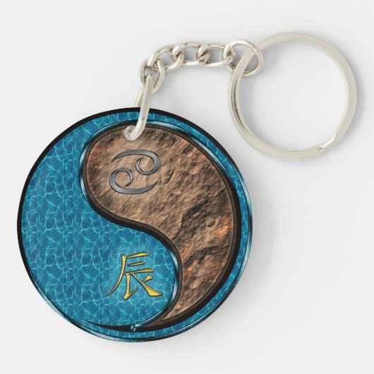 Kanker en aarde draak sleutelhanger (Achterkant)