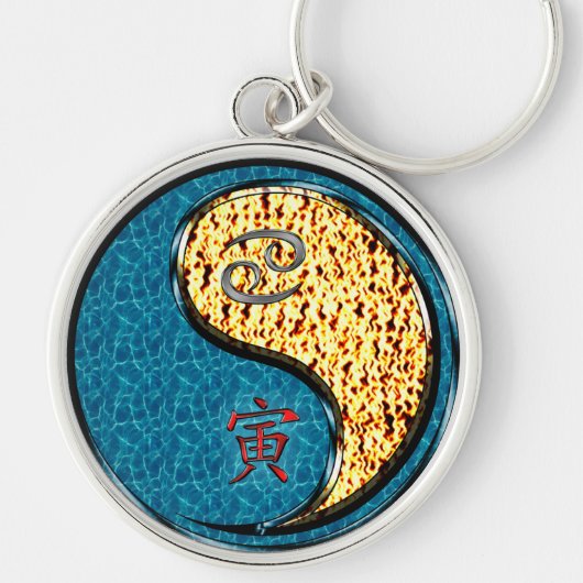 Kanker en brand tijger sleutelhanger (Voorkant)