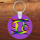 Kanker en Gemini GLBT Sleutelhanger (Voorkant)
