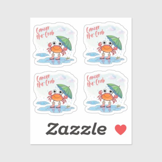 Kanker en het teken van de krabdierenriem sticker (Vel)