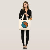 Kanker en hout paard grote tote bag (Voorkant (model))