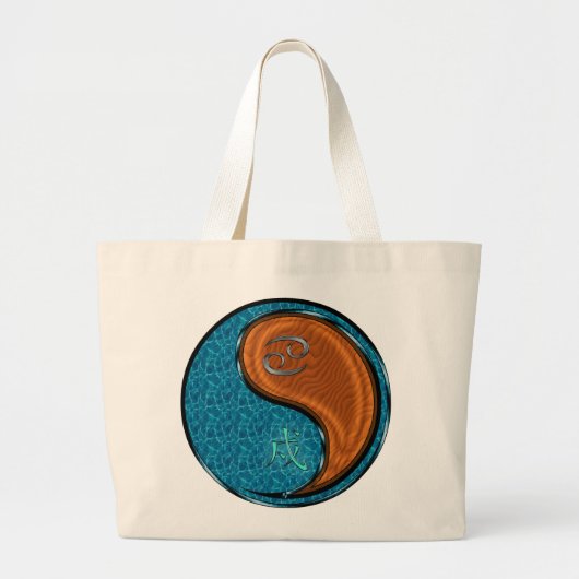 Kanker en houten hond grote tote bag (Voorkant)