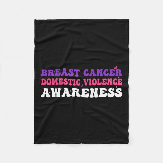 Kanker en huiselijk geweld Awareness Month Support Fleece Deken (Voorkant)