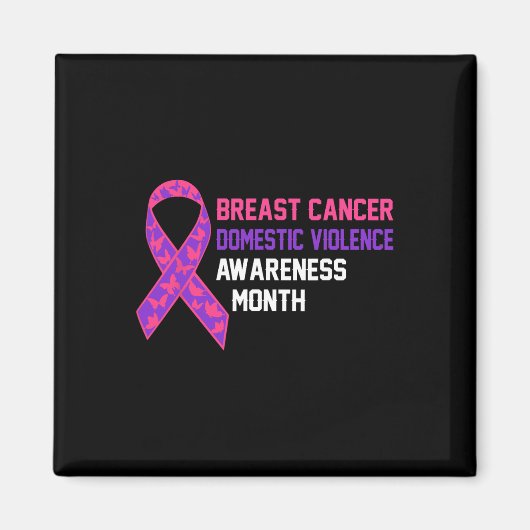 Kanker en huiselijk geweld Awareness Month Support Magneet (Voorkant)