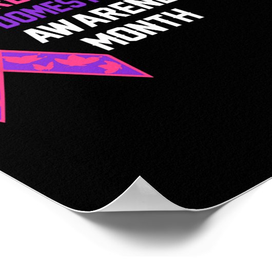 Kanker en huiselijk geweld Awareness Month Support Poster (Hoek)