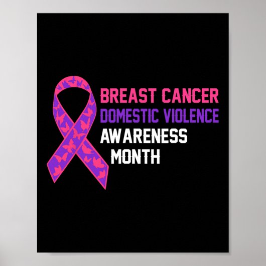 Kanker en huiselijk geweld Awareness Month Support Poster (Voorkant)