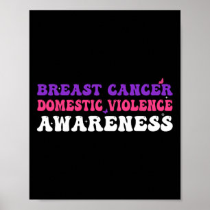 Kanker en huiselijk geweld Awareness Month Support Poster