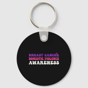 Kanker en huiselijk geweld Awareness Month Support Sleutelhanger