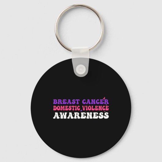Kanker en huiselijk geweld Awareness Month Support Sleutelhanger (Voorkant)