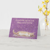 Kanker en Kat Naps Ondersteuning Kaart (Gele Bloem)