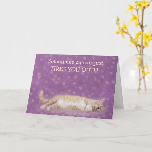 Kanker en Kat Naps Ondersteuning Kaart (Gele Bloem)