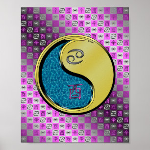 Kanker en metalen haan poster