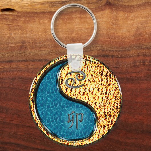 Kanker en vuur konijn sleutelhanger (Achterkant)