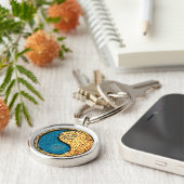 Kanker en vuur konijn sleutelhanger (Zijkant)