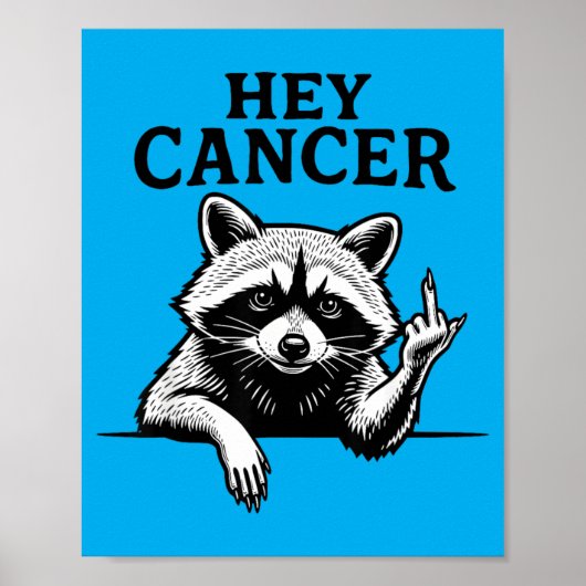 Kanker F U Grappige Wasbeer Middenvinger Steun Poster (Voorkant)
