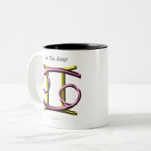 Kanker Gemini op de tsp asstrologie dierentuin Tweekleurige Koffiemok (Voorkant links)