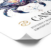 Kanker Gepersonaliseerde Elegante Dierenriem Water Poster (Hoek)