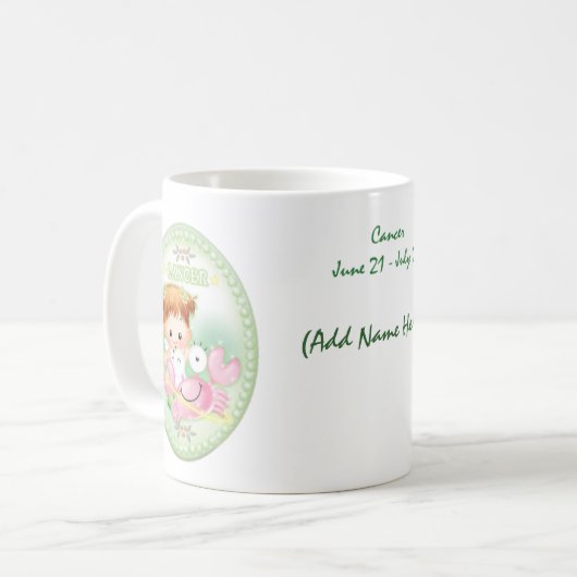 Kanker - Gepersonaliseerde Zodiabetische Mok (Voorkant links)