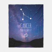 Kanker | Gepersonaliseerde zodiac-constellatie Fleece Deken (Voorkant)