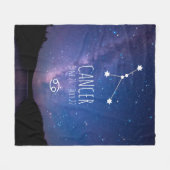 Kanker | Gepersonaliseerde zodiac-constellatie Fleece Deken (Voorkant (Horizontaal))
