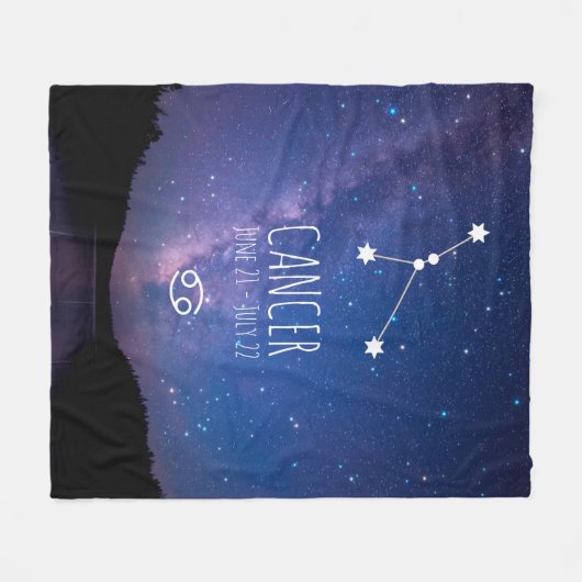 Kanker | Gepersonaliseerde zodiac-constellatie Fleece Deken (Voorkant (Horizontaal))