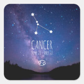 Kanker | Gepersonaliseerde zodiac-constellatie Vierkante Sticker (Voorkant)