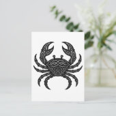 Kanker — Geplaagde Inkt Zodiac Krab Briefkaart (Staand voorkant)