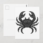 Kanker — Geplaagde Inkt Zodiac Krab Briefkaart (Voorkant / Achterkant)
