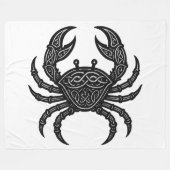 Kanker — Geplaagde Inkt Zodiac Krab Fleece Deken (Voorkant (Horizontaal))
