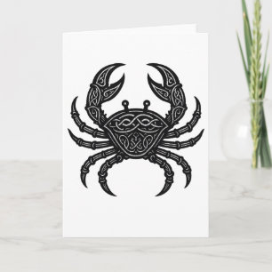 Kanker — Geplaagde Inkt Zodiac Krab Kaart