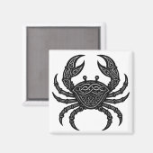 Kanker — Geplaagde Inkt Zodiac Krab Magneet (Voorkant / Achterkant)