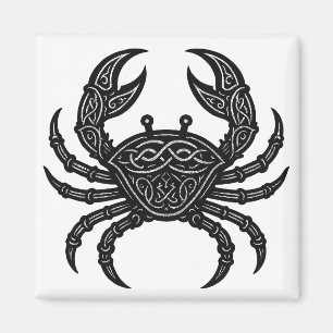 Kanker — Geplaagde Inkt Zodiac Krab Magneet