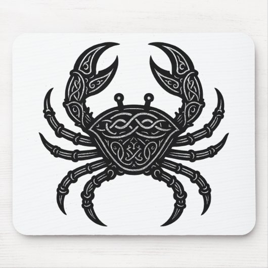 Kanker — Geplaagde Inkt Zodiac Krab Muismat (Voorkant)