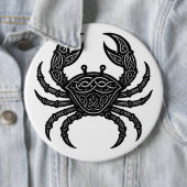 Kanker — Geplaagde Inkt Zodiac Krab Ronde Button 6,0 Cm (In situ)