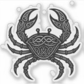 Kanker — Geplaagde Inkt Zodiac Krab Sticker (Voorkant)
