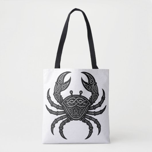 Kanker — Geplaagde Inkt Zodiac Krab Tote Bag (Voorkant)