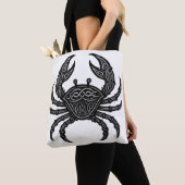 Kanker — Geplaagde Inkt Zodiac Krab Tote Bag (Dichtbij)