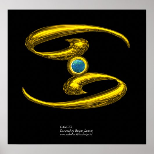 KANKER/GOLD ZODIAC BIRTHDAY SIGN POSTER (Voorkant)