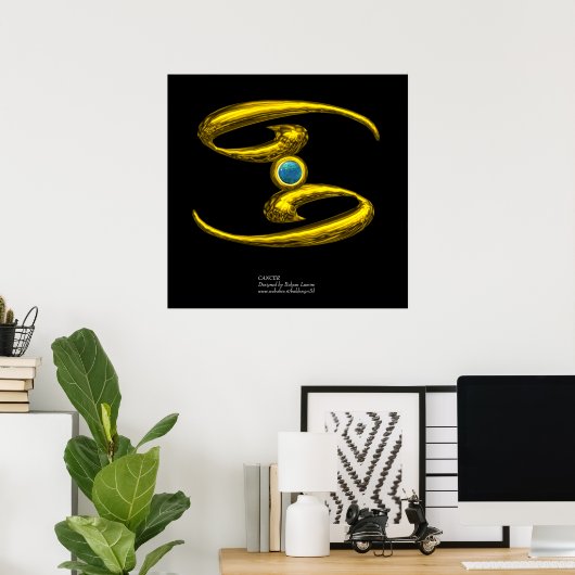 KANKER/GOLD ZODIAC BIRTHDAY SIGN POSTER (Thuiskantoor)