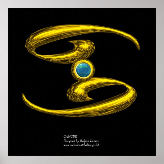 KANKER/GOLD ZODIAC BIRTHDAY SIGN POSTER (Voorkant)